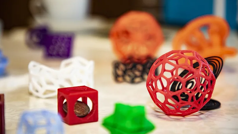 Colorful objects made with a 3D printer