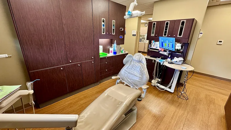 Dental treatment chair and equipment inside a clinic