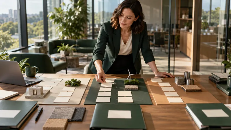 Consultant mapping client service options with workflow boards and project reports